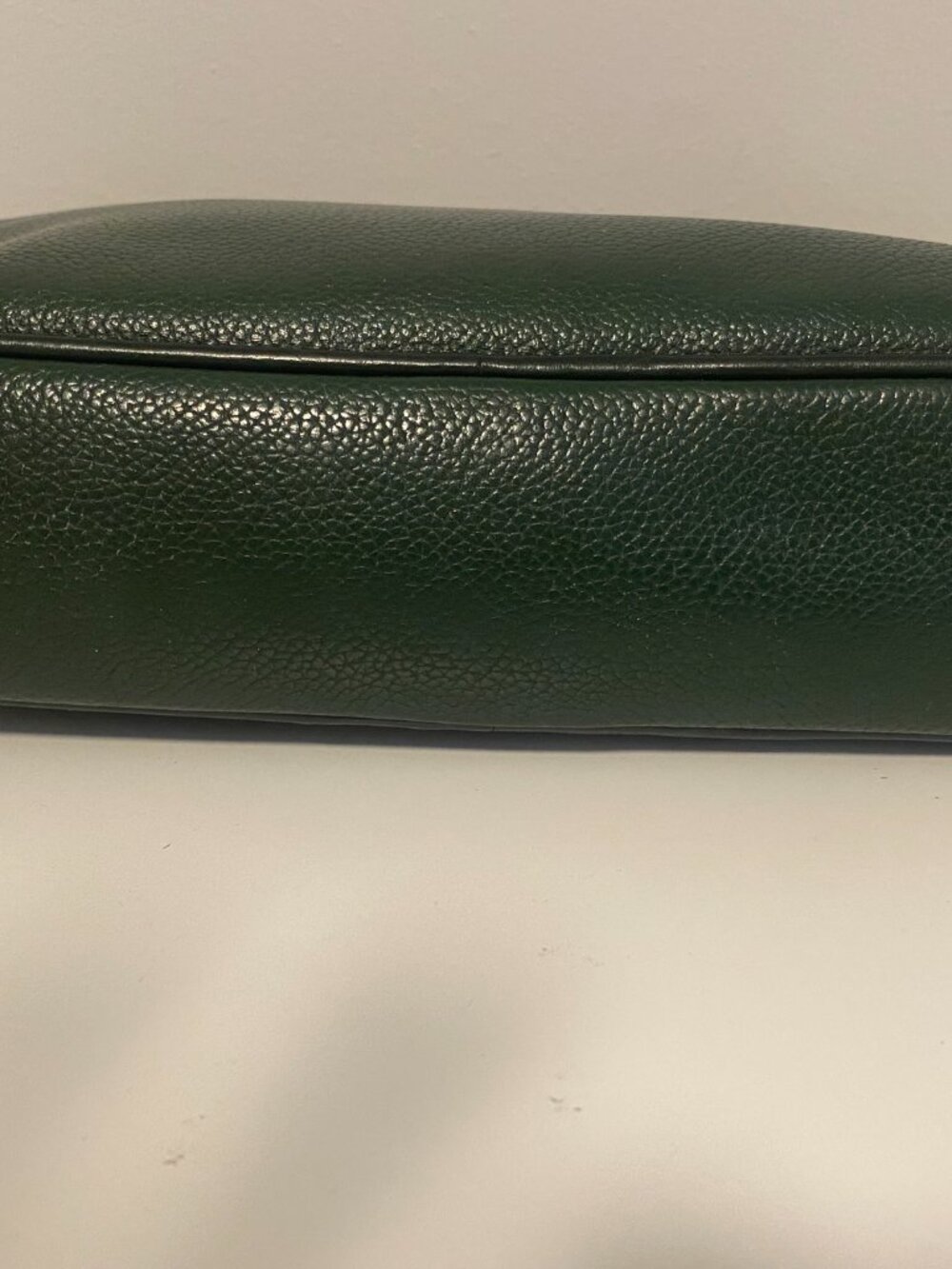 Dunhill Green Leather Clutch Bag Vintage Zip Top Organizer Travel Pouch/Wrislet - Picture 11 of 16